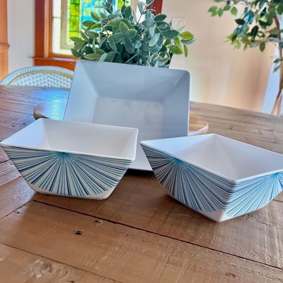 Set of 3 Melamine Entertaining/Appetizer Dishes - Picture 1 of 5